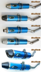 SlipOn - Alumimium Color Blue - Round Muffler With EG Approval