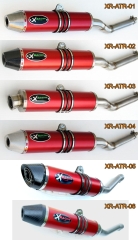 SlipOn - Alumimium Color Red - Round Muffler With EG Approval