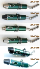 SlipOn - Alumimium Color Green - Round Muffler With EG Approval